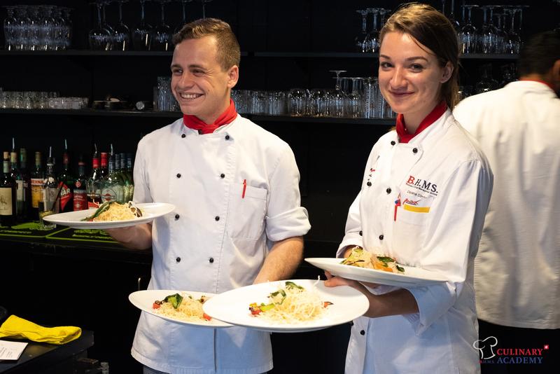 B.H.M.S. students - serving the guests in Max Car Bar &amp; Restaurant in Lucerne